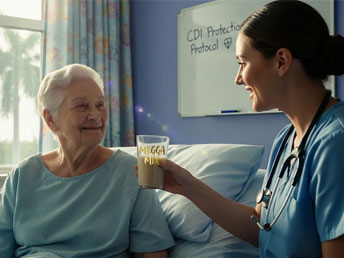 florida hospital nurse administering megga mix to elderly patient cdi protection fl